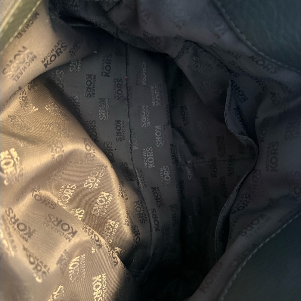 Michael Kors Gray Pebbled Leather Satchel w/ Gold Hardware - Picture 4 of 6